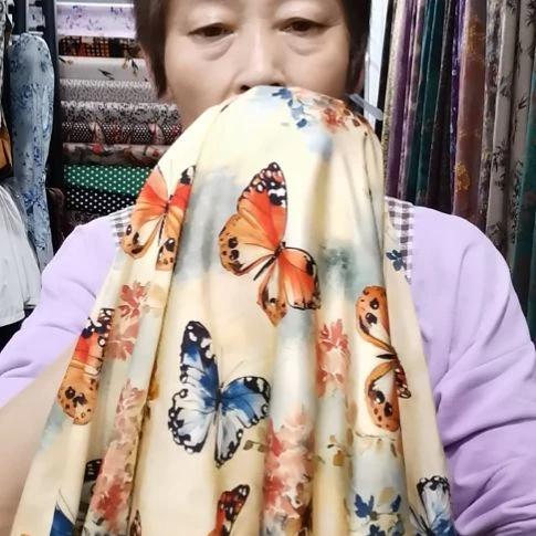 醋酸棉布料红蝴蝶2.5米布头