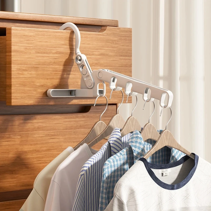 可折叠衣架户外出行多功能晾衣架无痕宿舍挂衣服不变形袜子晾晒架