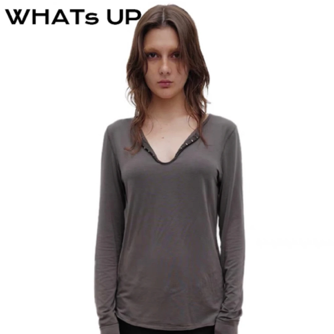 OPENYY 25PS 设计师品牌 胸前挂勾T恤WHATsUP