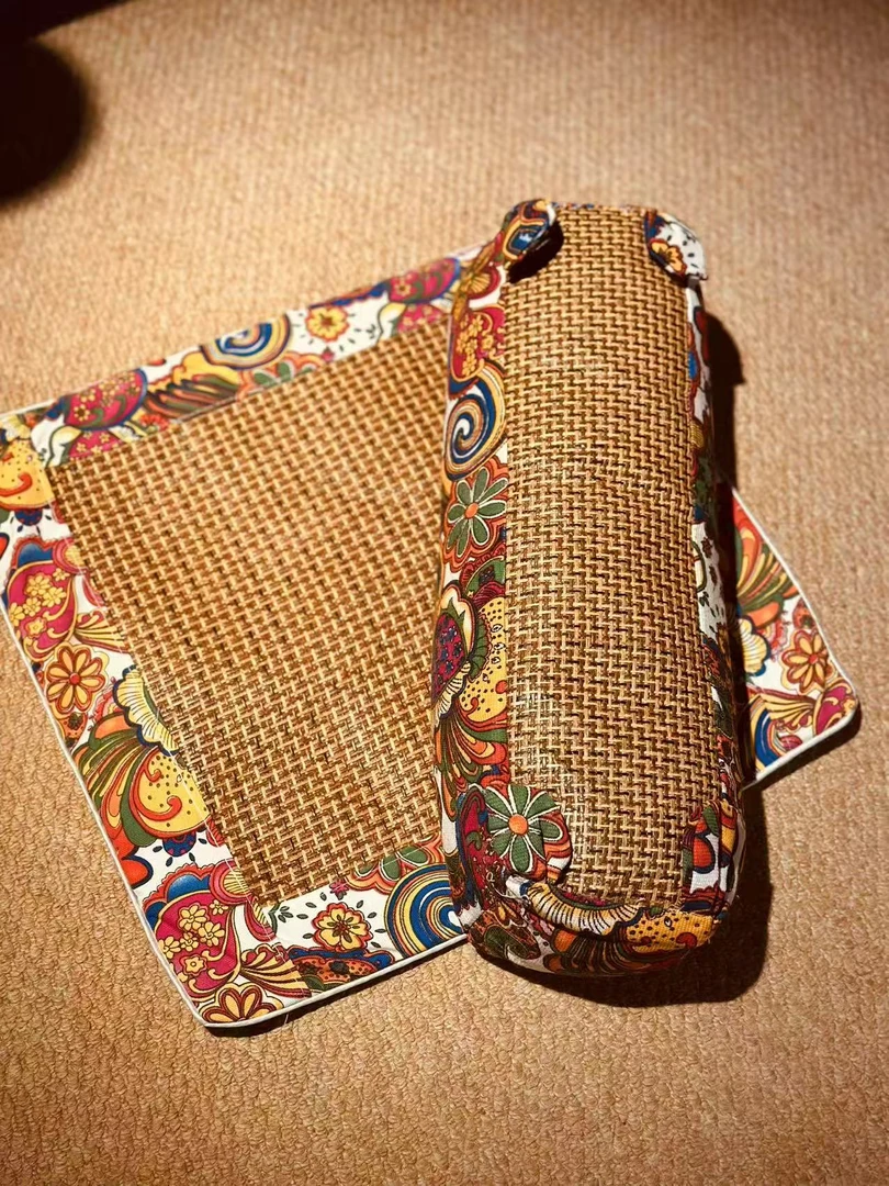 艾草虎头凉席枕颈椎凉席枕头护颈椎枕头助睡眠艾灸枕艾草骨头枕