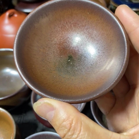 茶盏弹**雨建阳建盏平口柴烧