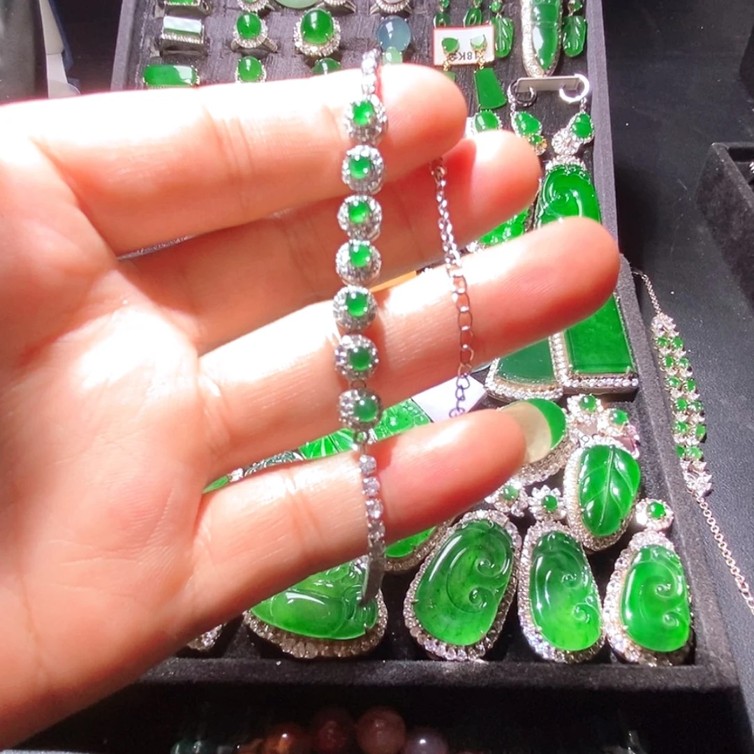 翡翠未镶嵌手链A货翡翠5