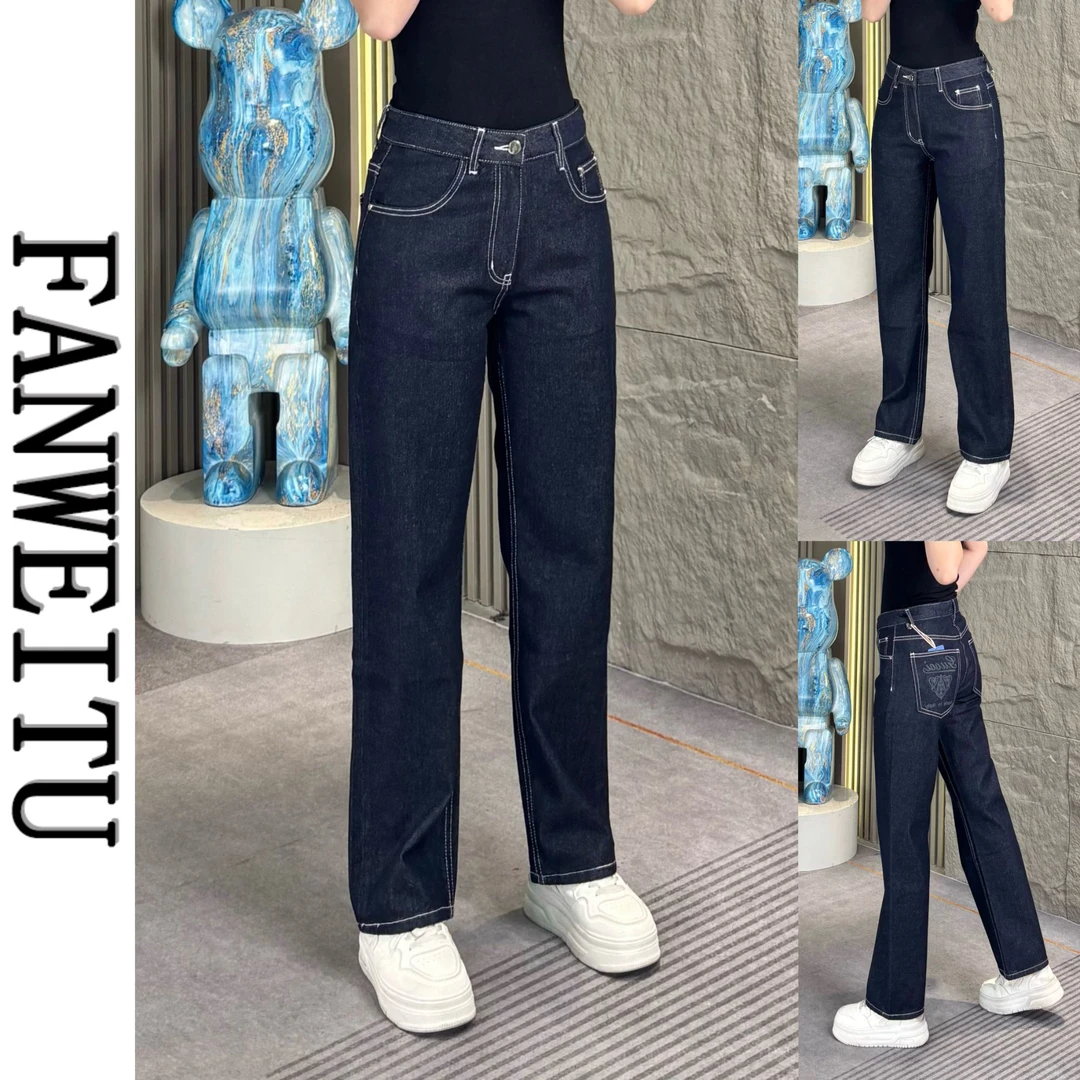 秋季新款男士复古深蓝经典烧花水洗棉直筒牛仔裤时尚百搭长裤3509