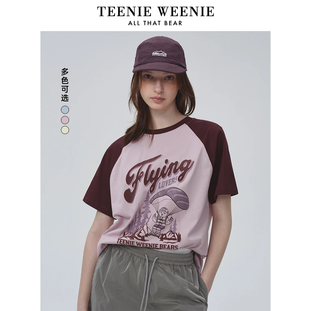 TeenieWeenie小熊女装T恤25复古潮流美式插肩袖短袖女TTRW256425I