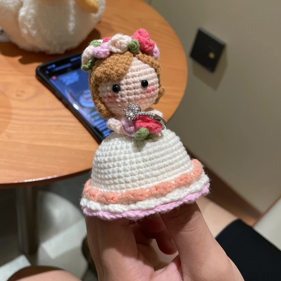 【成品】毛线钩织新娘捧花手工变装新娘捧花情人节惊喜礼物钥匙扣