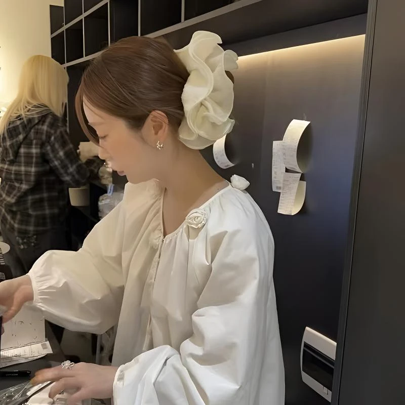 泡菜欧尼同款发圈 ins发夹日韩纯色简约超仙发圈发饰韩版百搭头饰