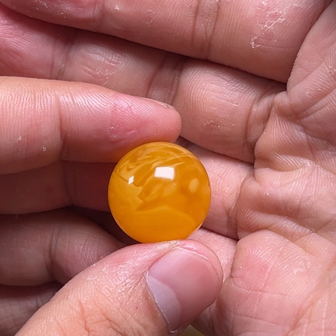 琥珀未镶嵌裸石蜜蜡焦皮橘红19.9