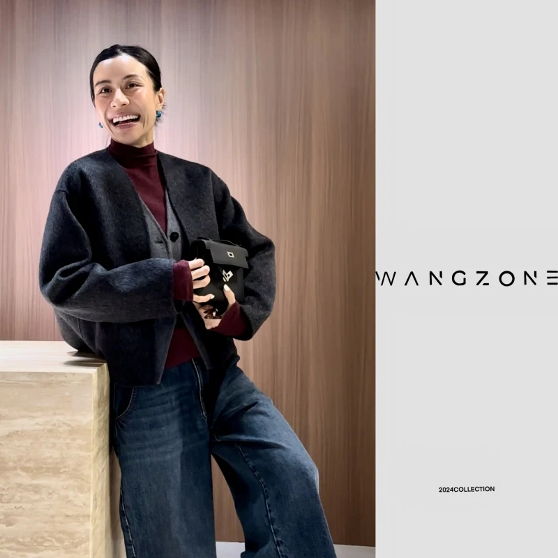WANG ZONE｜秘鲁琎口阿尔巴卡高级限定灰羊驼毛毛呢假两件西服