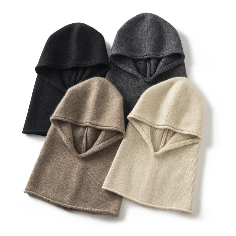 ZD-317# 山羊绒平面巴拉克拉法帽女脖套帽子一体秋冬加厚套头301