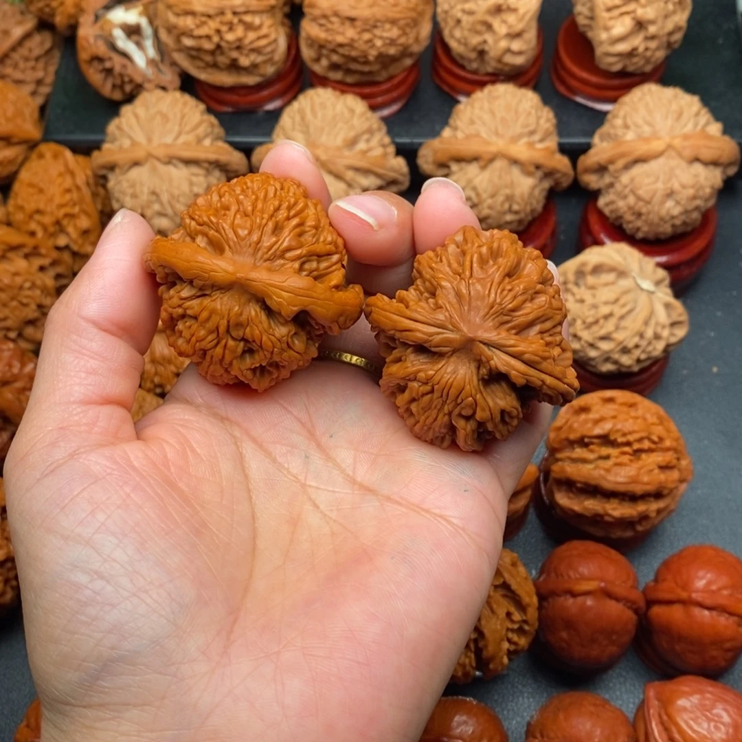 文玩核桃把件43虎头练手对强迫症勿拍