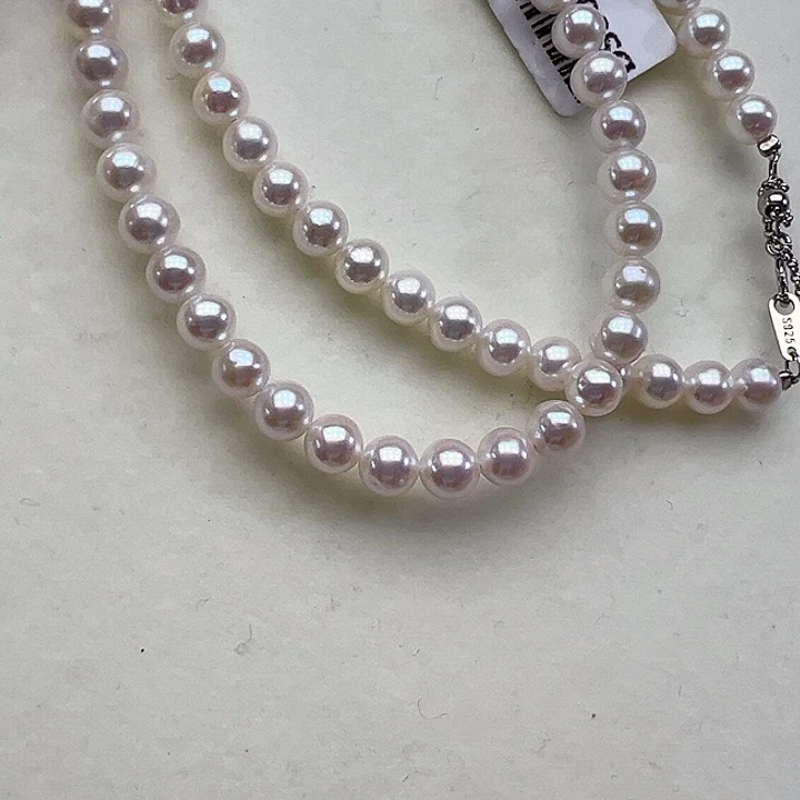 银S925镶嵌淡水珍珠颈饰➕5-5.5