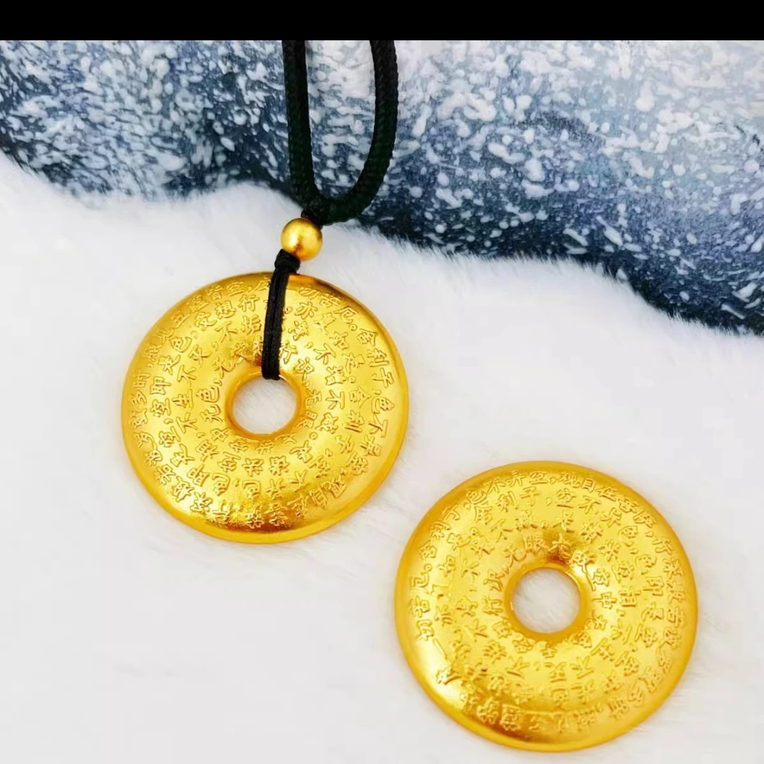 合金吊坠 【高端定制】古法实心心经平安扣