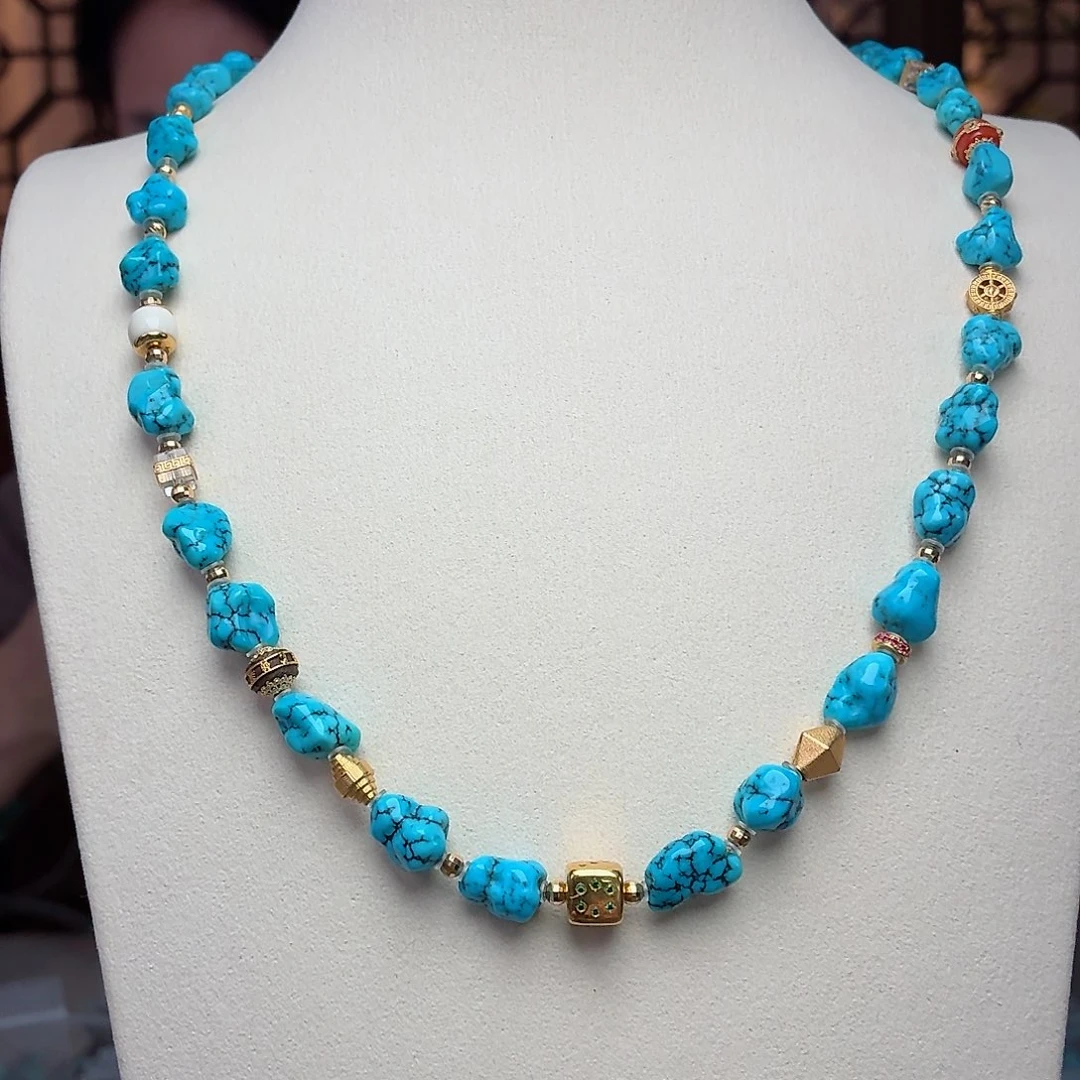 18K金镶嵌绿松石珠宝奇石