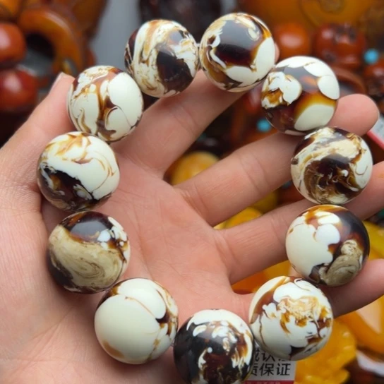 琥珀（花珀）手串未镶嵌蜜蜡