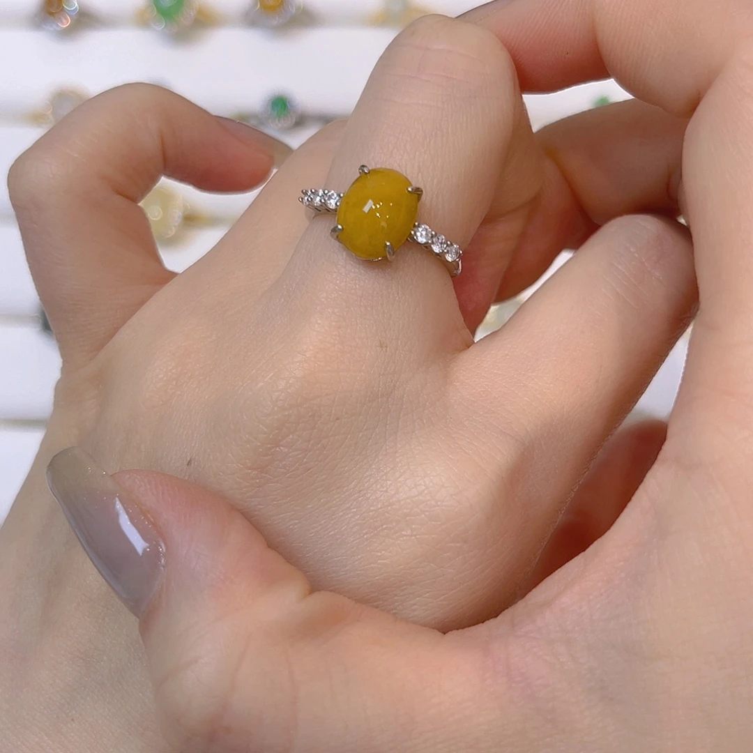 翡翠银S925镶嵌戒指