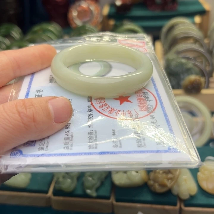 和田玉手镯未镶嵌50圈围10301