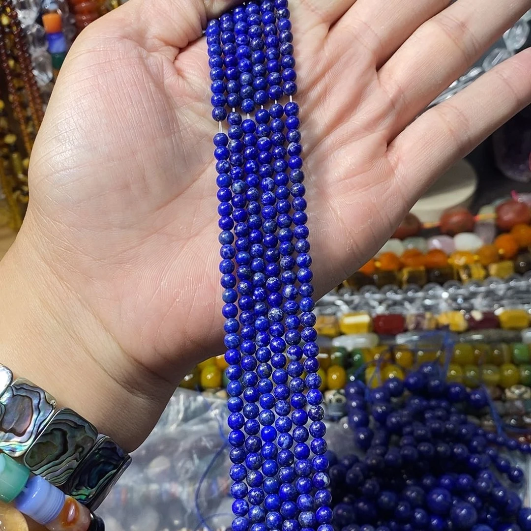 石英质玉未镶嵌，天然原矿青金4.5mm，