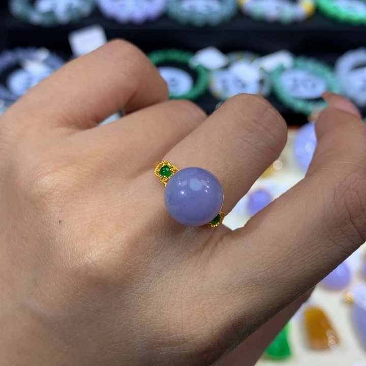 18K金镶嵌手链翡翠翡翠14圈