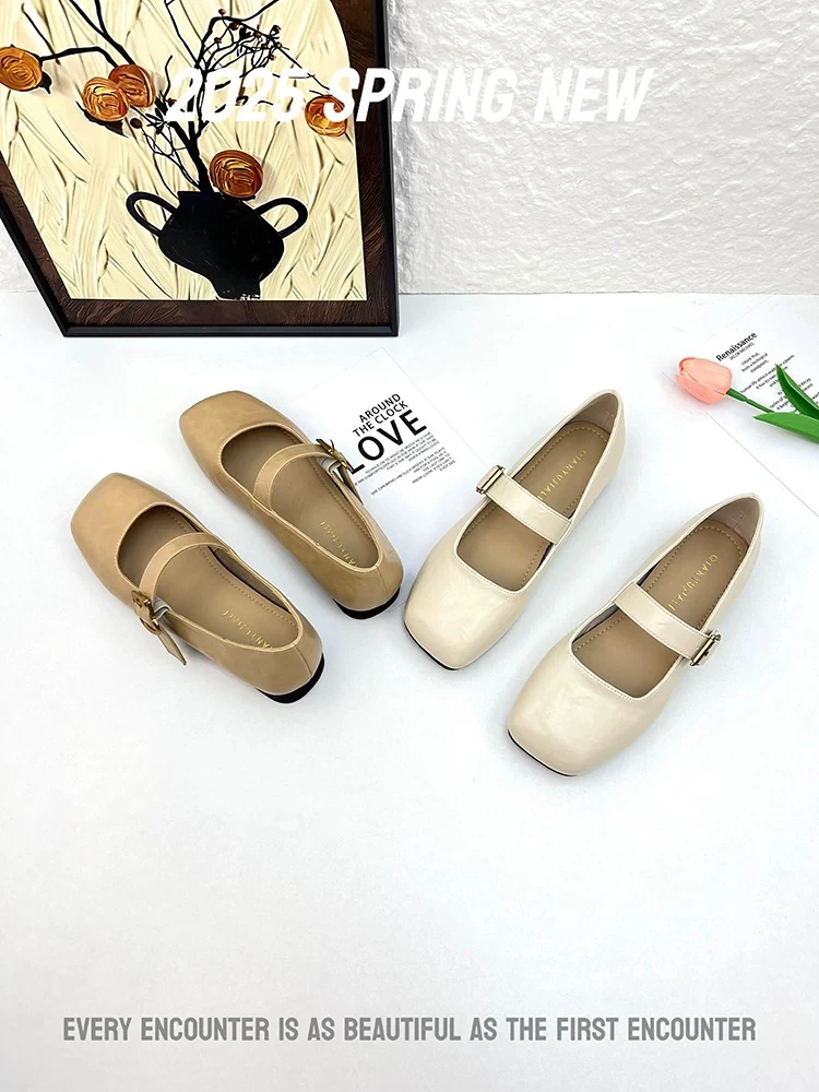 6813女士平底玛丽珍女鞋