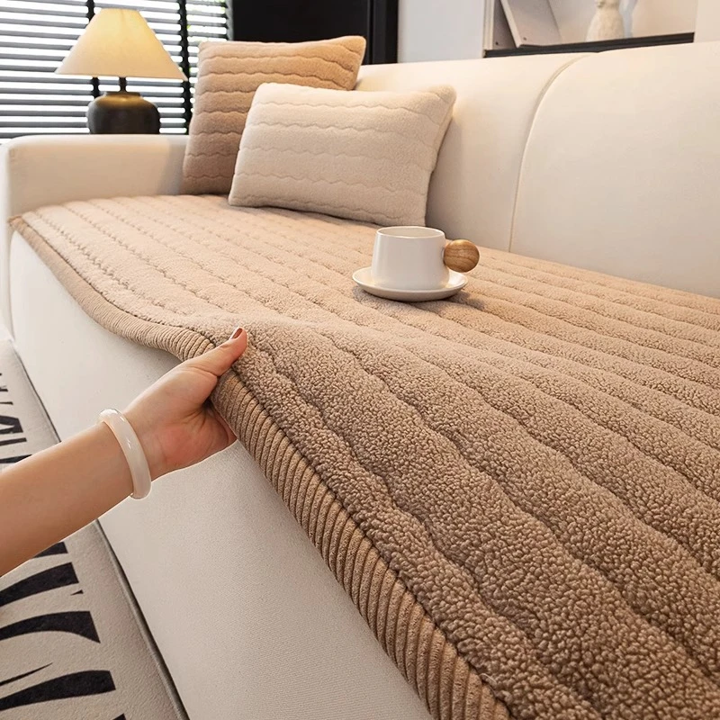 秋冬新款沙发垫防滑耐脏沙发坐垫羊羔绒沙发套罩防猫爪沙发巾盖布