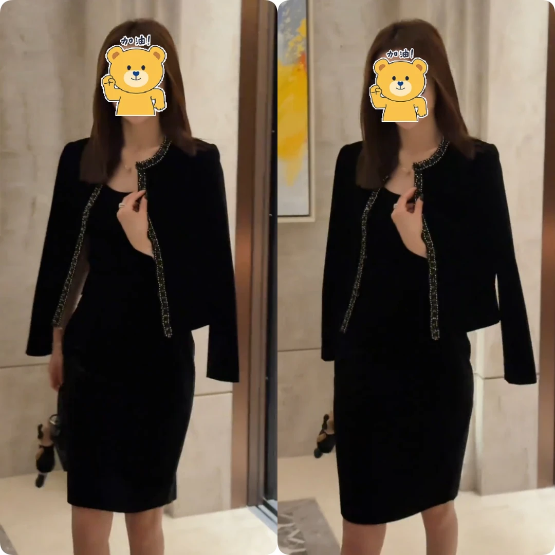 2025秋季新款时尚修身显瘦款女气质网红洋气套装百搭款G6489