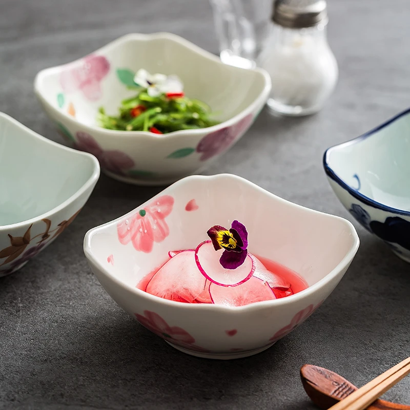釉下彩餐具家用陶瓷蒸蛋小碗可爱的高颜值米饭碗酸奶沙拉水果碗