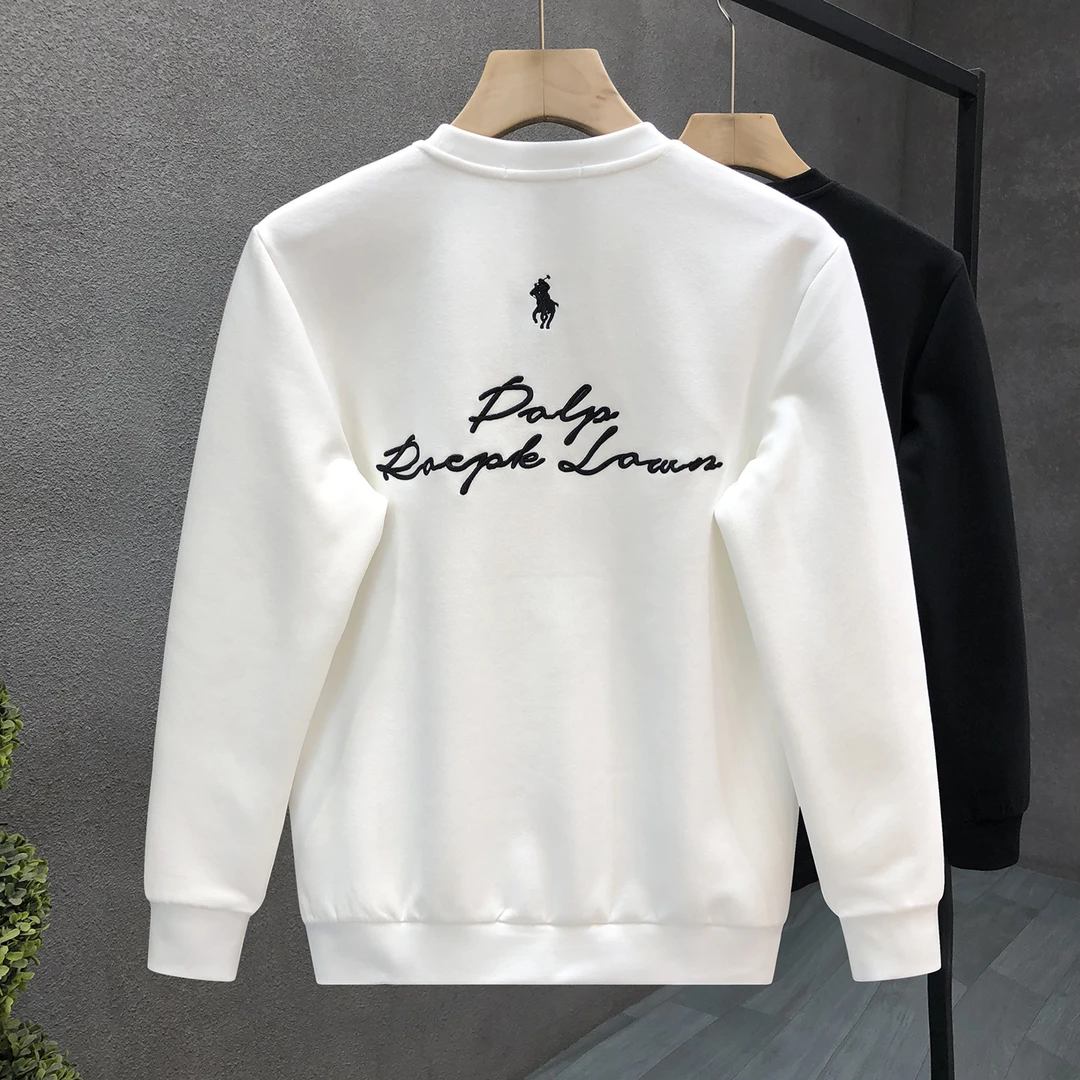 专柜品质流行刺绣圆领卫衣男潮牌痞帅秋装上衣2025秋季新款打底衫