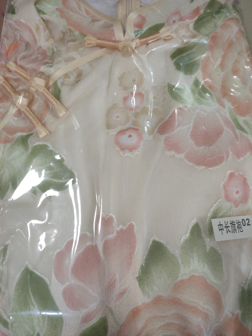 低开衩复古港风复古风日常旗袍印花少女风可爱风