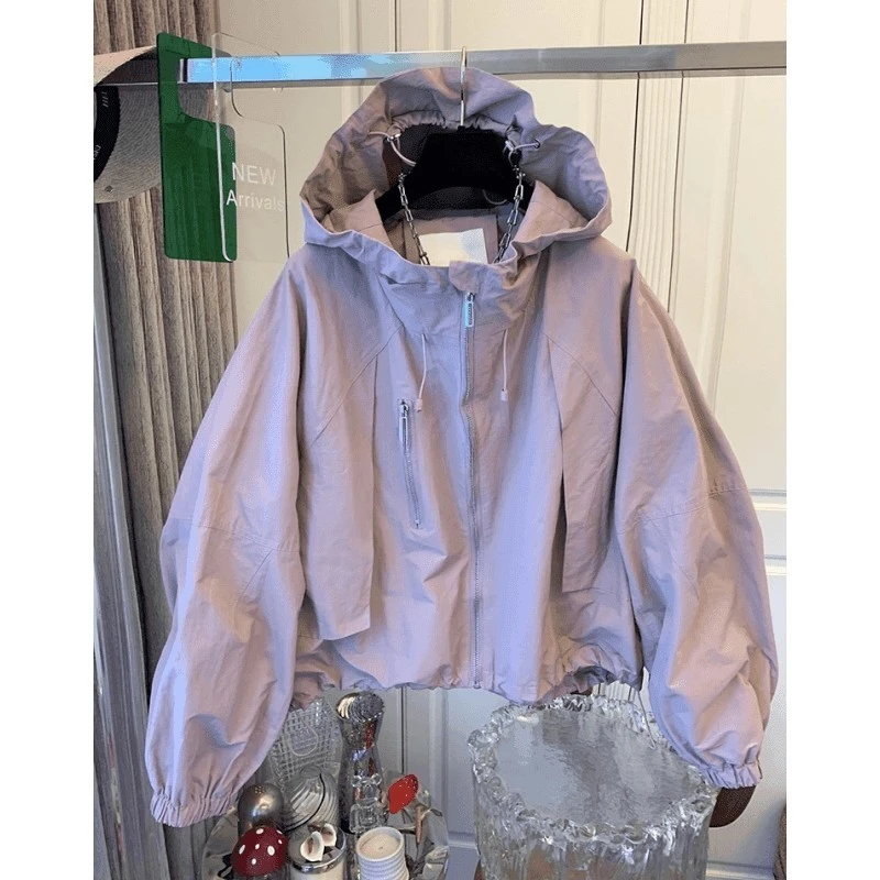 春季新款韩版短款风衣女超好看工装风冲锋衣时尚宽松小个子外套