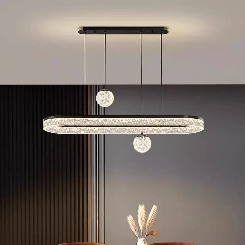 意式一字吊灯长条简轻奢新款高级灯具餐厅饭厅现代吧台简约餐桌