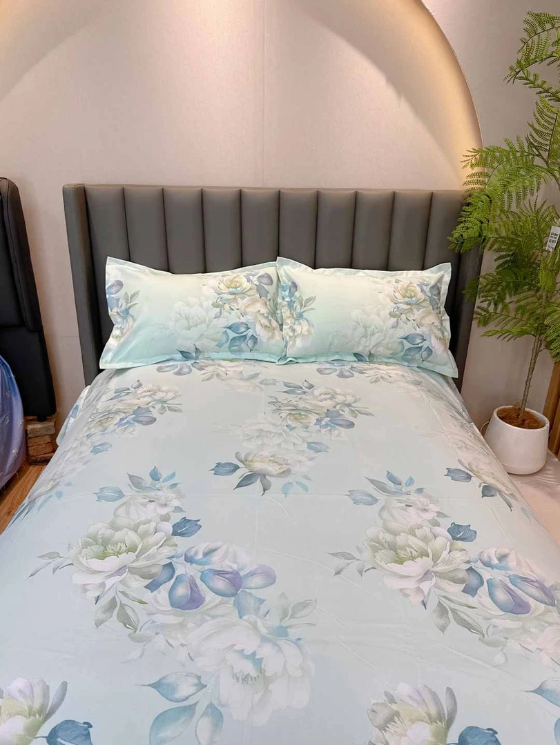 山东老粗布2.4米*2.3米床单三件套加厚加密贴身透气【花梦初】