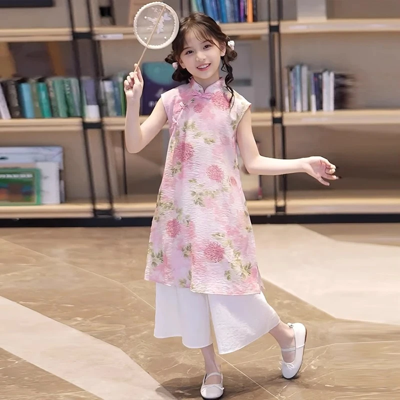 女童汉服旗袍裙夏季2025新款儿童中式裙子夏装女孩国风连衣裙洋气