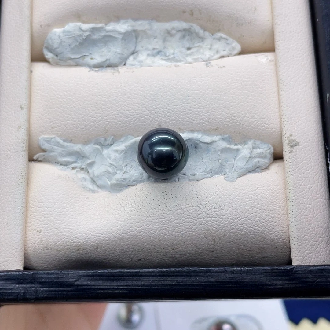 海水珍珠裸珠钢琴黑裸珠10.1mm