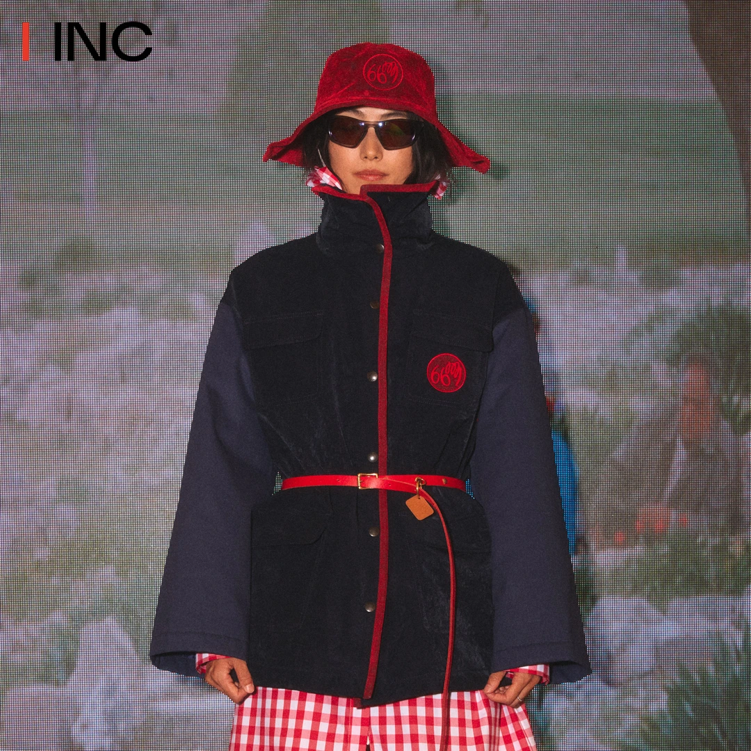 NATURAL HOTEL 立领质感拼接中长棉服外套女26SS早春新款棉衣IINC