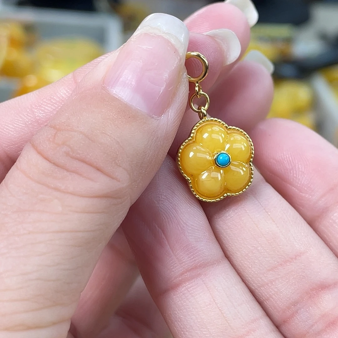 琥珀银S925镶嵌裸石多样性发其一h