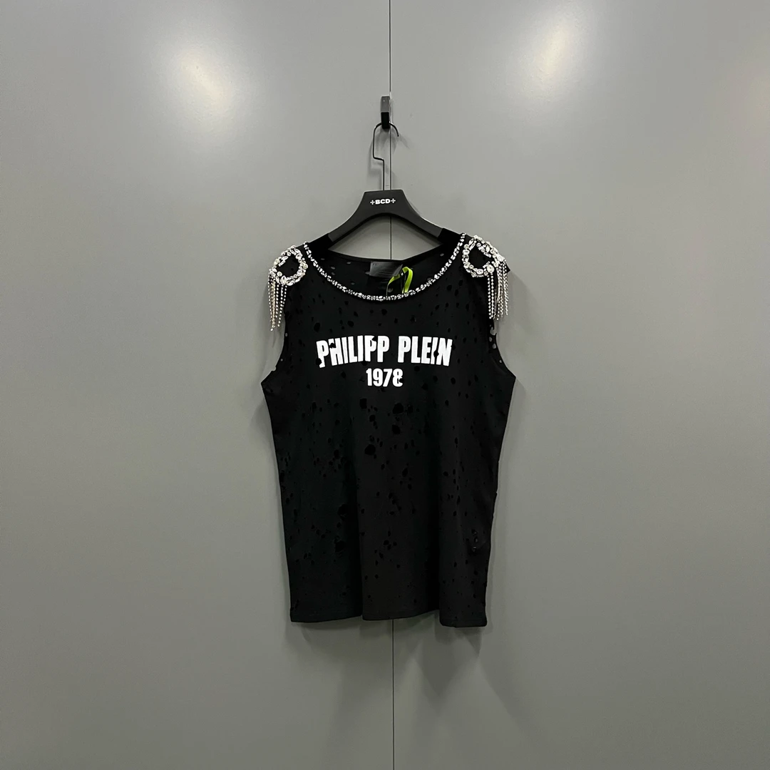 tt9 PP 镶嵌饰肩做旧坦克背心 M码/611885