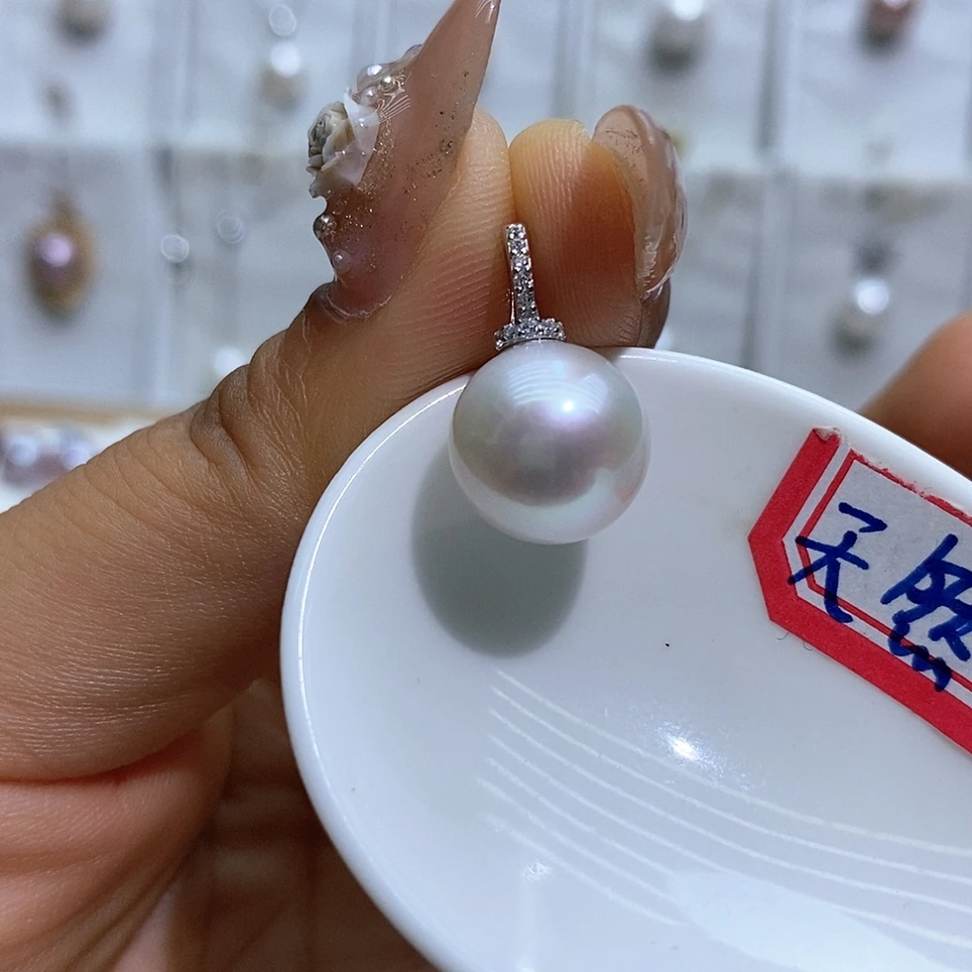 银S925镶嵌淡水珍珠吊坠(赠链)