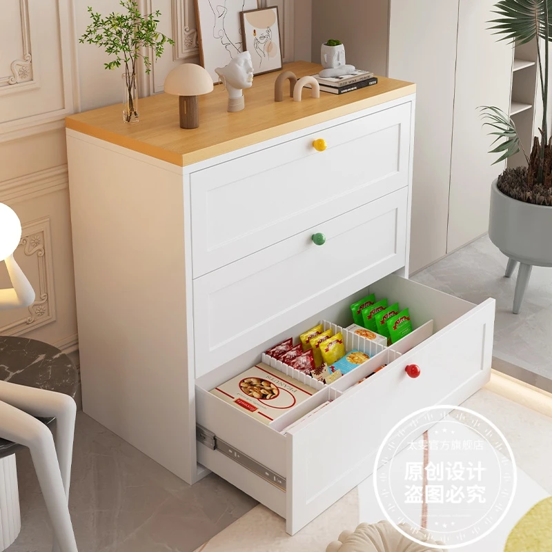 钢制斗柜卧室落地多层床头柜家用客厅大容量抽屉柜简约多层收纳柜