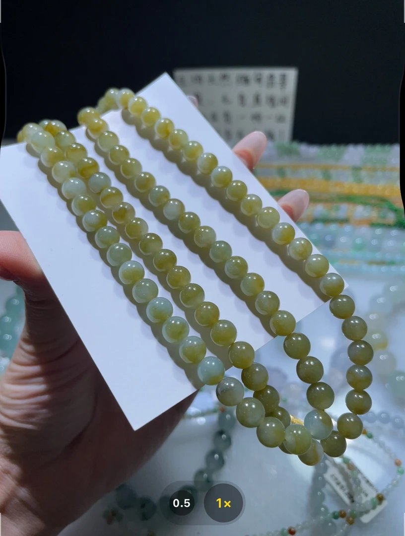 定制未镶嵌翡翠A货 卡6.8冰胶油黄翡长链