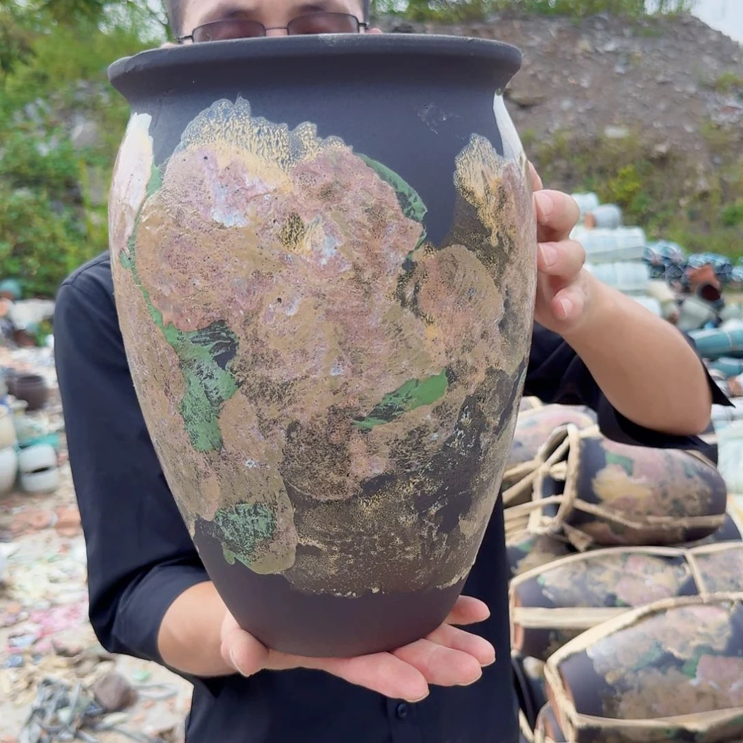 紫砂花盆口20高30（一个姹寂老庄工艺品