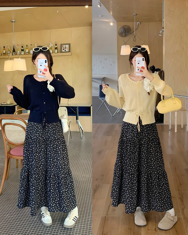 【戴戴推荐】2025秋大码胖mm气质上衣显瘦半身裙两件套68691+80457