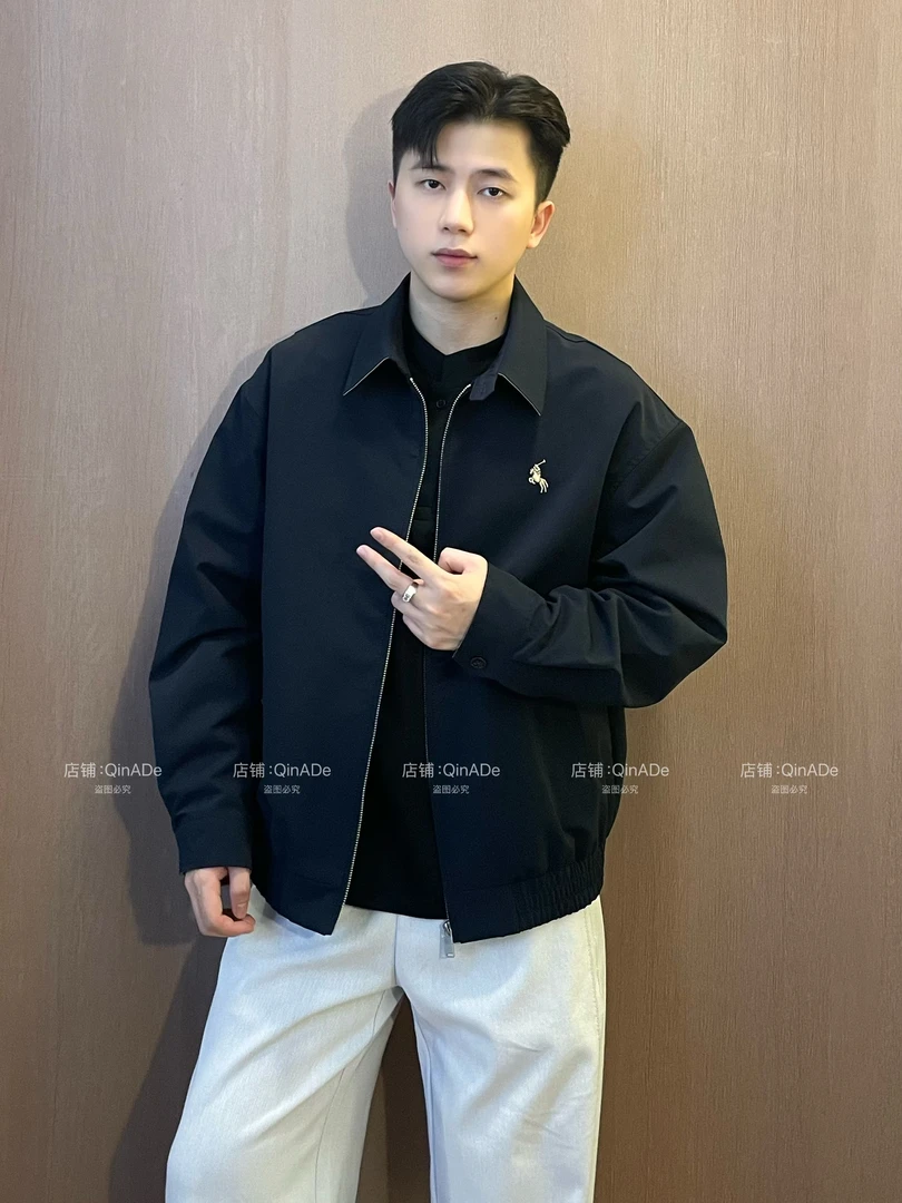 QinADe经典哈林顿运动夹克外套刺绣翻领老干部夹克老钱风男女同款