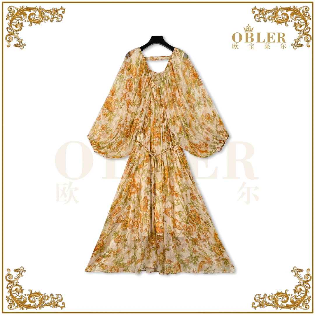 欧宝莱尔时尚气质真丝连衣裙305-24552