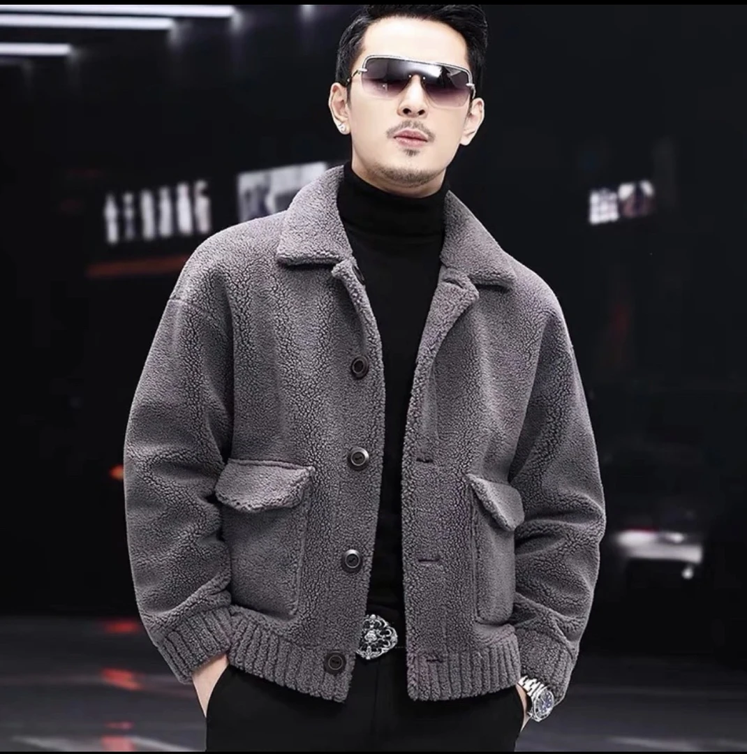 【海宁佐腾工厂】秋冬男士羊毛立翻领双面可穿休闲时尚保暖夹克外套