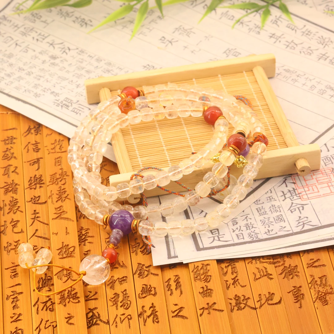 【凰世今传】老型老水晶108念珠、葫芦项链