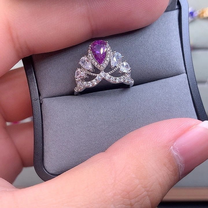 银S925镶嵌蓝宝石戒指