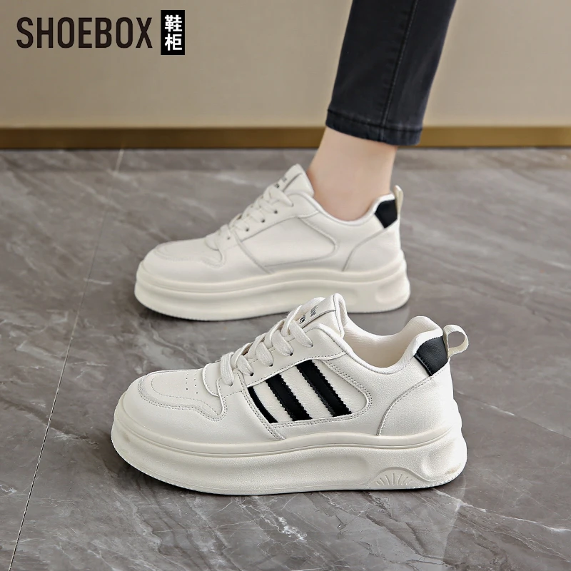 SHOEBOX/鞋柜小白鞋女春季2025新款爆款软底不累脚孕妇厚底板鞋