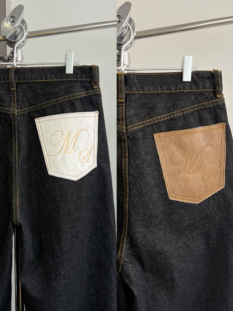 MANUSCRIPT 马毛冈山原牛14.5盎司弯刀原色洗水牛仔裤baggy长裤