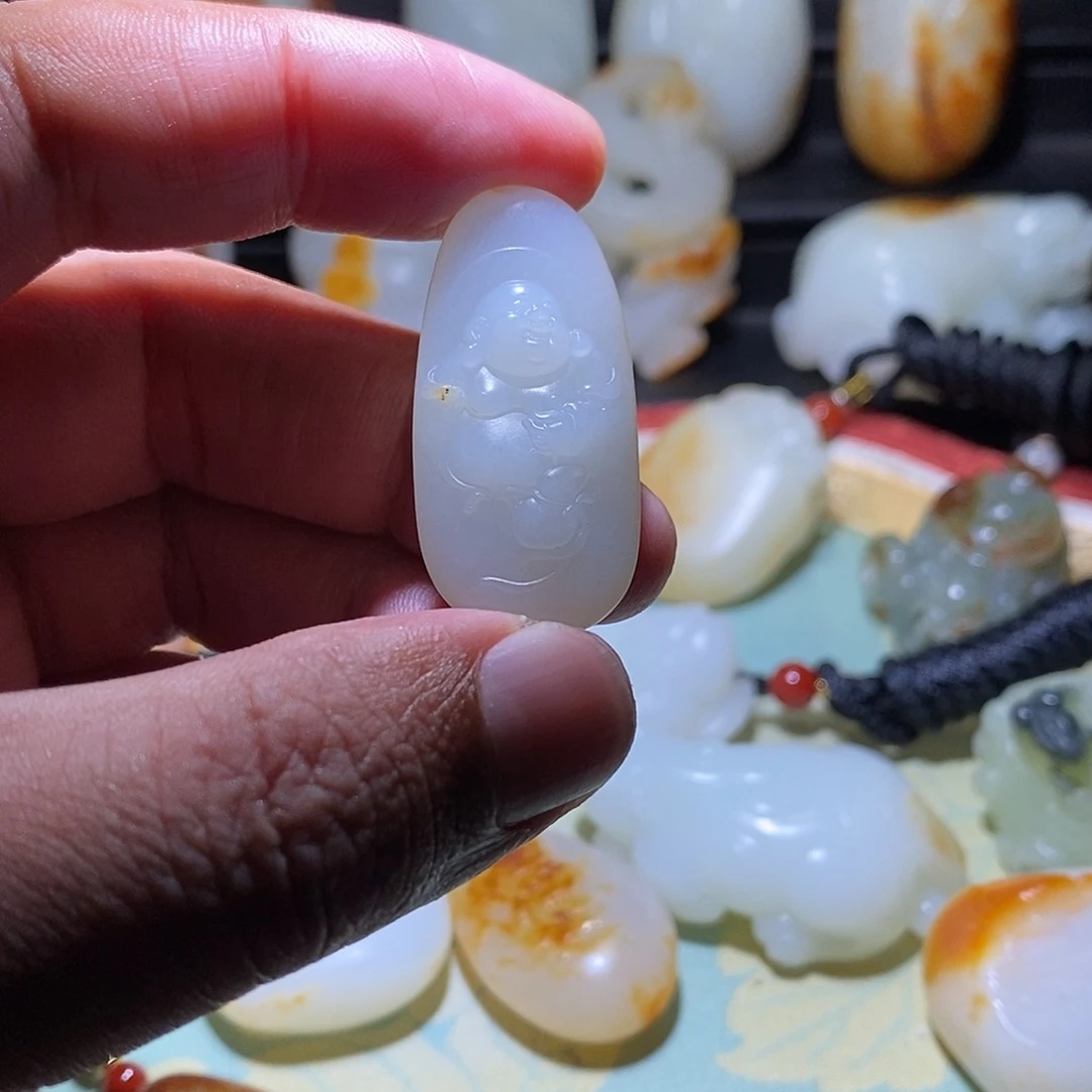 未镶嵌和田玉挂件如***道