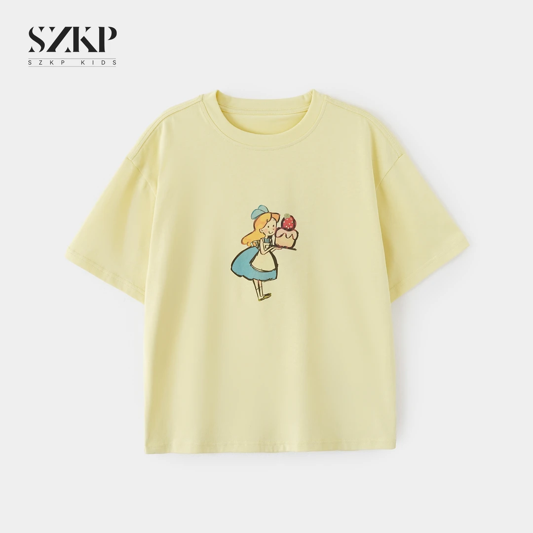 SZKP薄款吸汗针织纯棉t恤女童夏季新款儿童圆领短袖BGYX551200